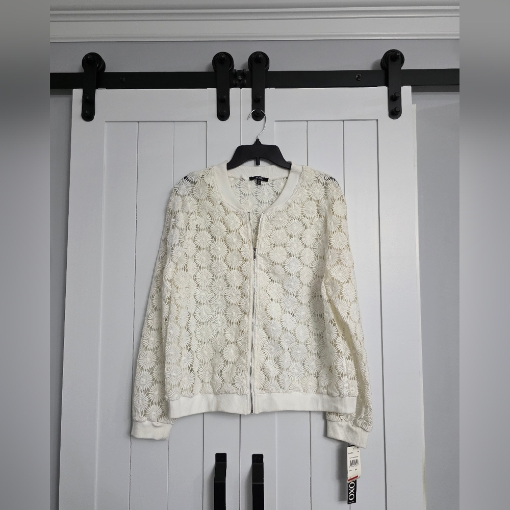XOXO Sheer Lace Bomber Jacket. NEW!